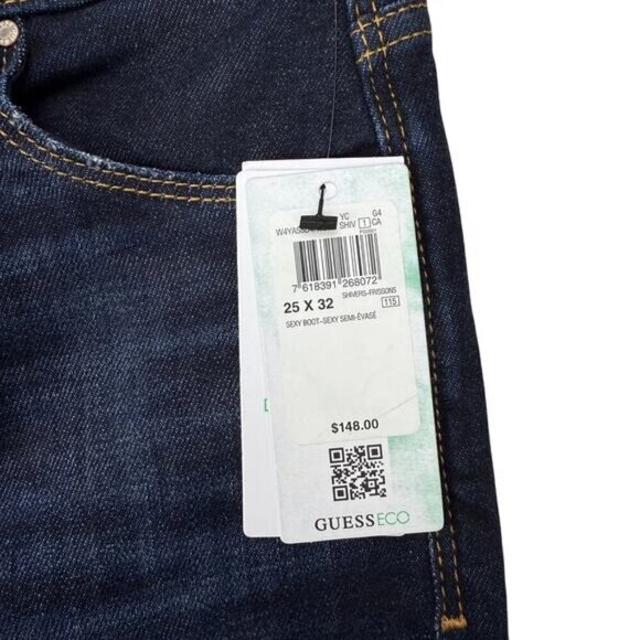 Guess Sexy Boot Mid Rise Jeans Size 25 - Picture 7 of 10